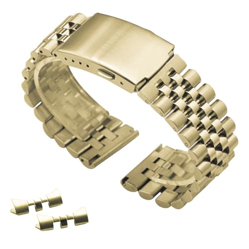 Bracelet montre universel en acier inoxydable à 5 perles avec embouts droits et courbés