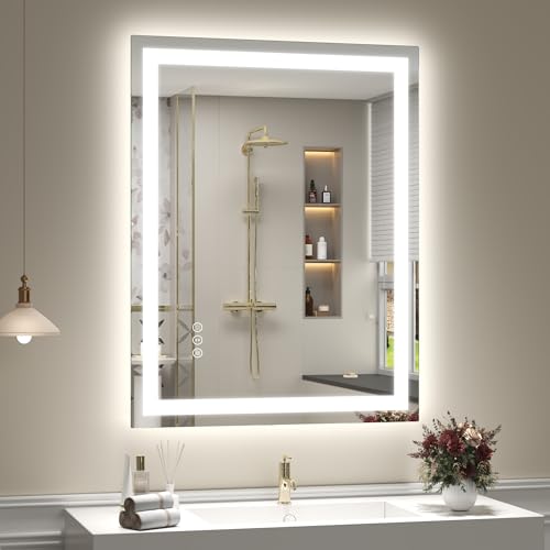Image of 28x36 LED Mirror for Bathroom, Lighted Vanity Mirror for Wall, Dimmable, Anti-Fog, Shatter-Proof, ETL Listed (Front Lights + Backlit)