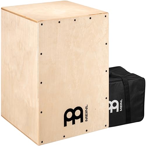 Snare Cajon Box Drum with Bag Bundle For Acoustic Music — MADE IN EUROPE — Baltic Birch Wood, Play with Your Hands, Full Size, 2-YEAR WARRANTY
