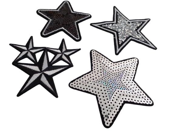 32 Toppe Termoadesive A Stella Argento - Per Jeans, Cappelli, Borse E Abiti Con Strass