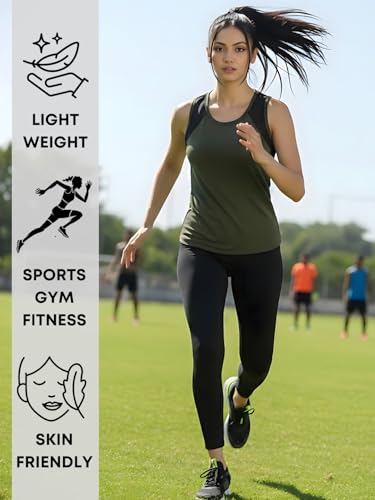 Image of White Moon Women's Gym Tank Top Combo | Pack of 2 Sleeveless Sports T-Shirts for Running, Training & Yoga