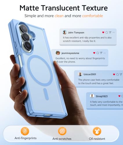 Image of FNTCASE for Samsung Galaxy Z Fold 7 Case: Galaxy Z Fold 8 Ultra Case [Hinge Protection + Screen Protector] [Fit for Magsafe] Military Grade Drop Protective, Translucent Matte Phone Cover - Light Blue