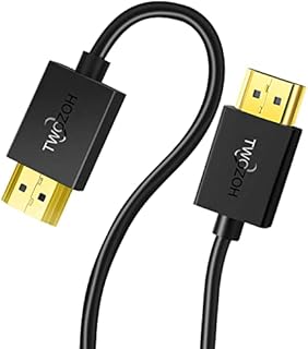Twozoh Slim HDMI Cable 5M 2 Pack, Ultra Thin & Extreme Flexible HDMI to HDMI Cord Support 4K@60Hz/2160P/1080P