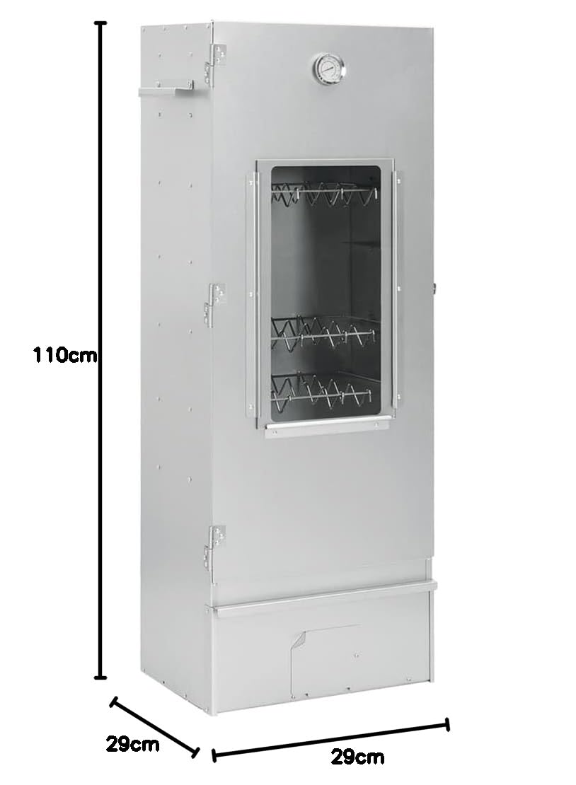 Homgoday Verzinkter Stahl Räucherofen mit Tisch - Outdoor-Grill für Fleisch, Fisch & Würstchen - 44,5 x 29 x 110 cm - Für Garten & Camping Model3187615