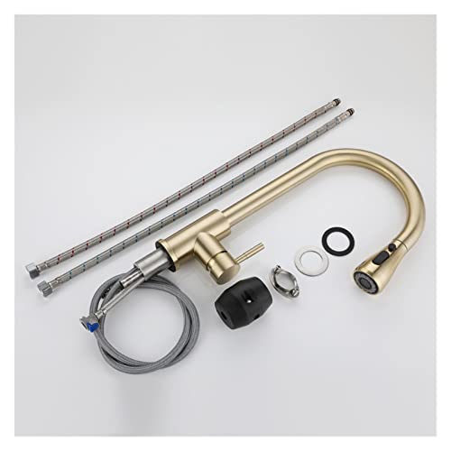 Robinet de cuisine en or brossé avec douchette pour simplifier vos recettes