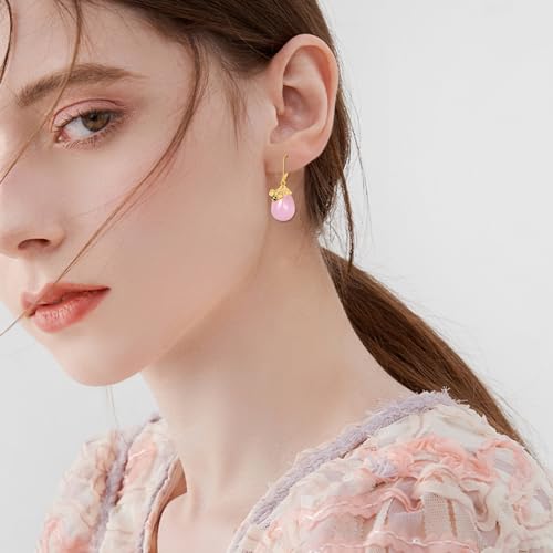 Image of TIGER RIDER Bee /Butterfly /Scorpion /Cactus /Leaf /Beetle 925 Sterling Silver French Clasp Leverback Earrings Amber /Crystal /Citrine /Moonstone /Obsidian /Jade /Rose quartz Pendant Jewelry Gift for Women