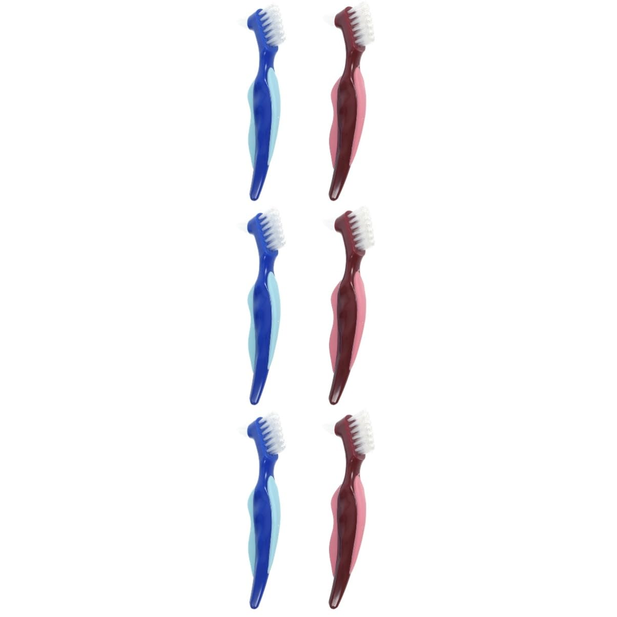 FRCOLOR 3 Set Spazzolino Per Dentiera Spazzole Per Completa Design Ergonomico Facile Usare Per Orale E Versatile Materiali Resistenti E Duraturi Colori 2 Pezzi * 3