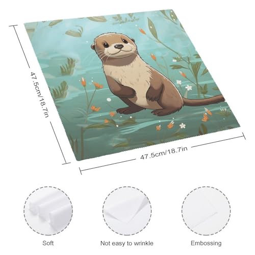 Servilletas de Tela Divertidas con Diseño de Nutria 4 Piezas miniatura 2