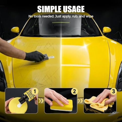 Weiirty Scratch Remover,Scratch Remover for Vehicles,Quick Fix Removal Paste for Deep Car Scratch Remover,All Paint Colors Polishing Kit Quick Repair Scratches and Restore Shine (1 Set) for Daily use - 3