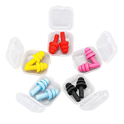Lot de 5 paires de bouchons d'oreille en silicone souples et confortables pour le sommeil et la natation Cover