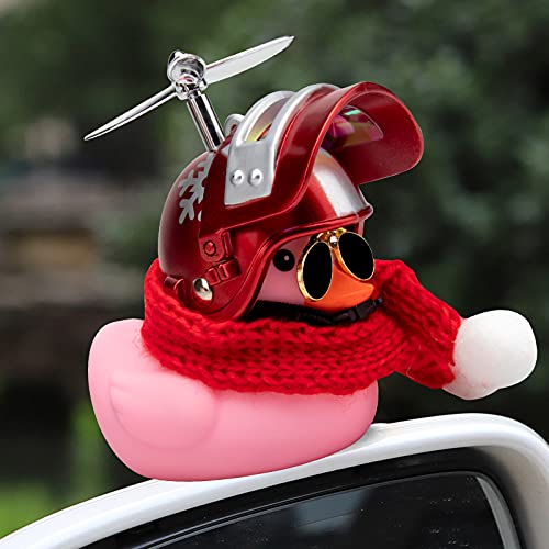 image for wonuu Pink Duck Car Dashboard Decorations Rubber Duck Car Ornaments Co