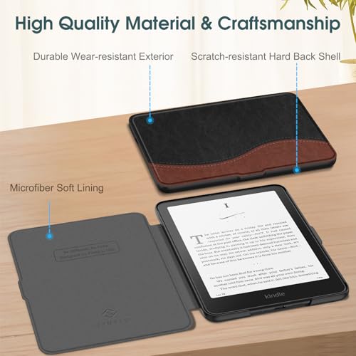 Image of Fintie Case for 7 inch All-New Kindle Paperwhite (12th Generation, 2024) and Kindle Colorsoft Signature Edition - Slim Lightweight Shell PU Leather Protective Cover with Auto Sleep /Wake, Dual Color