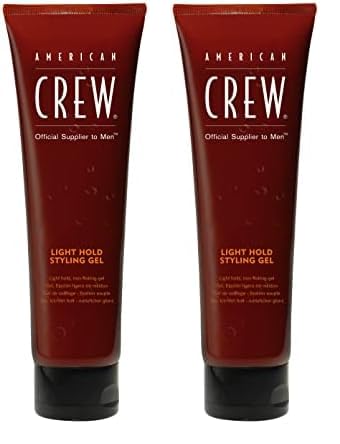 American Crew - Light Hold Gel, Gel de peinado con protección térmica para hombre, fijación ligera, aporta volúmen y brillo, con estracto de ginseng y salvia, 250ml (Paquete de 2)