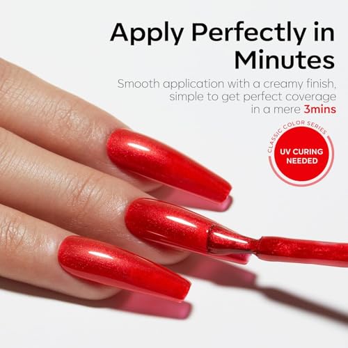 Modelones Esmalte de Gel Glitter Rojo Pastel 15ML miniatura 4