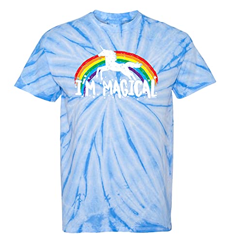 I'm Magical - Rainbow Unicorn Magic Unisex Tie Dye T-Shirt (Columbia Tie Dye, X-Large)