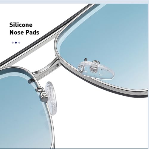 Lunettes de soleil dégradées pour hommes à grande monture en métal - 4