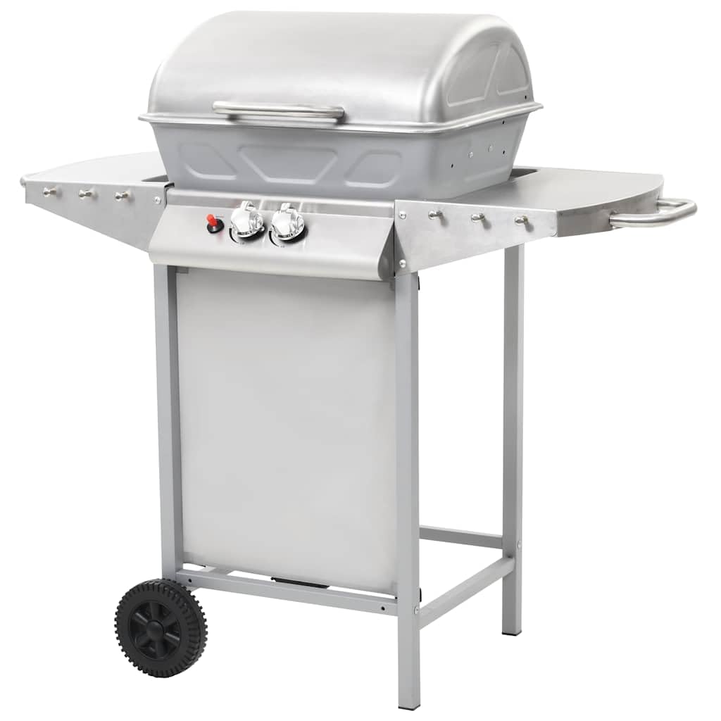 Barbecue à gaz mobile en acier avec 2 grilles émaillées pour cuire sans attacher