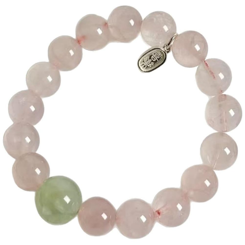 Bracciale Elasticizzato in Vero Quarzo Rosa per Donna, Braccialetto d'Amore in Cristallo Rosa Naturale, Regalo per lei, Amicizia, Cura di sé, Compleanno, buona Fortuna