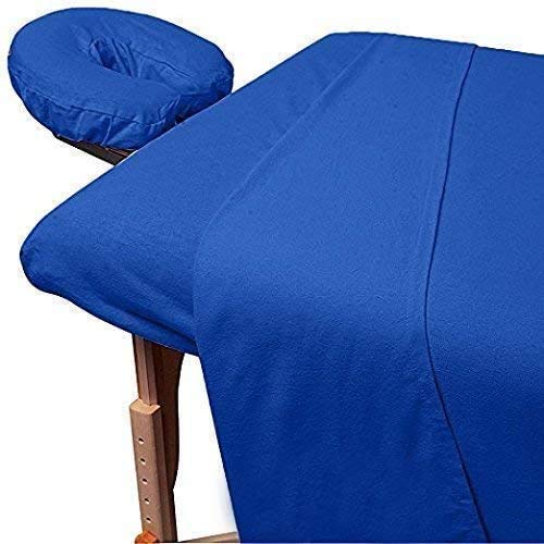 600 Thread Count Supreme Quality Giza Cotton 3-Piece Massage Table Spa Sheet Set Fits 5-7 Inch Deep Pocket Royal Blue Solid
