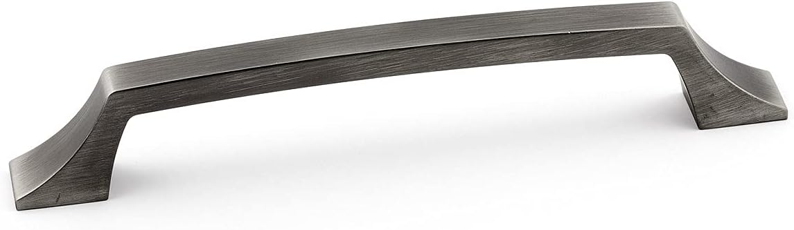 Richelieu Hardware BP765128143 Rosemère Collection 5 1/16-inch (128 mm) Center-to-Center Antique Nickel Transitional Rectangular Cabinet and Drawer Pull Handle for Kitchen, Bathroom, and Furniture