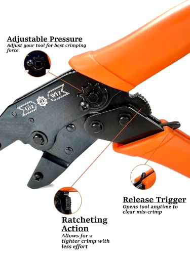 Gizwiz Rf Coax Ratcheting Crimp Tool Lite For Rg8 Rg11 Rg58 Rg62 Rg213 G-L3D2 #TOP2