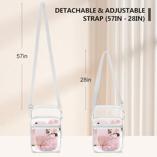 Image of Blvornl Clear Crossbody Bag with Adjustable Shoulder Strap, Stadium Approved PVC Purse Bag, Messenger Bag