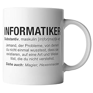 Informatiker Tasse – Wikipedia Spruch Motto Motiv Berufe Geschenk für Programmierer – beidseitig Bedruckt – Geschenk…