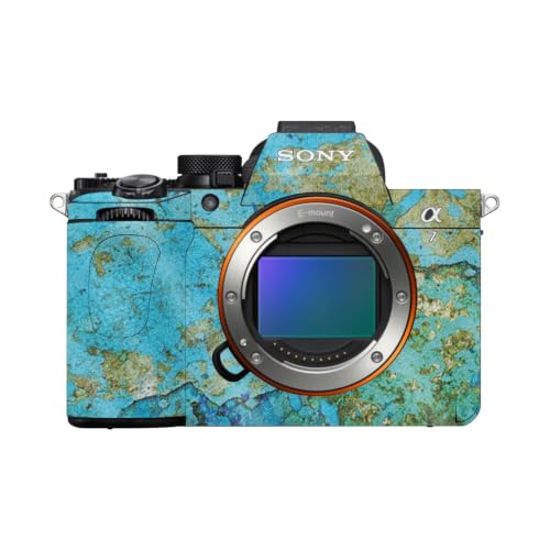 Image of Glossy Glitter Camera Skin Compatible with Sony Alpha A7 Mark V (2025) - Teal Marble - Premium 3M Vinyl Protective Wrap Decal Cover - Easy to Apply | Crafted in the USA by MightySkins