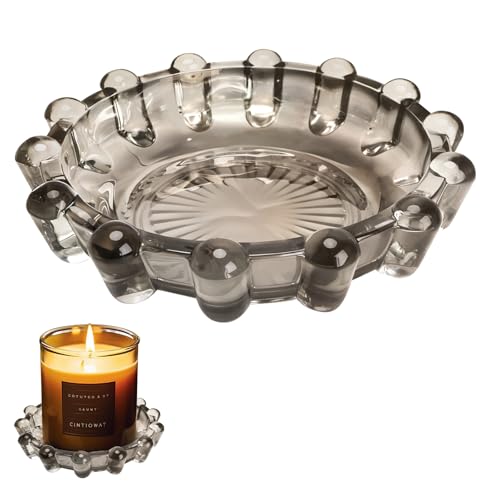 Bubble Candle Dish – Chic Glass Candle Holder Tray for