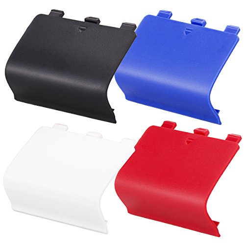 YoRHa 4 x Remplacement Arrière Batterie Protection Personnalisé Cover Case pour Contrôleur Manette Xbox One/S/X (Noir, Blanc, Rouge, Bleu)