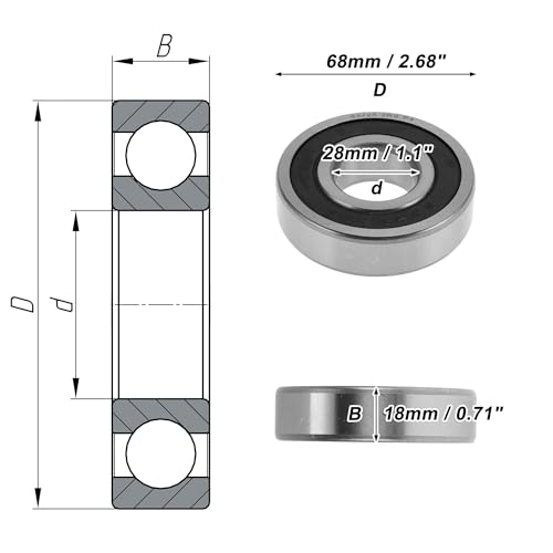 Roulement 63/28 2RS haute précision P4 avec double joint étanche en caoutchouc