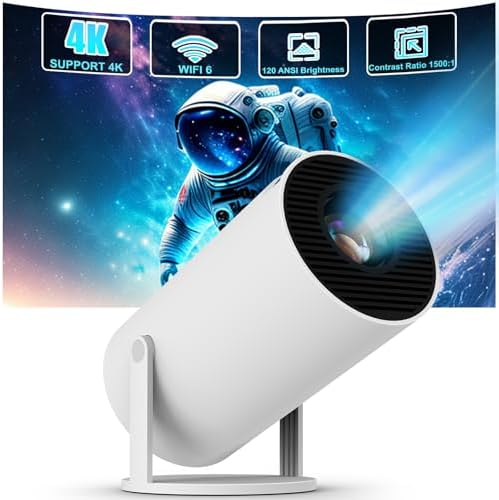 Auto Keystone/4K Support]Losei Z10 Smart Projector With WiFi 6 And Bluetooth 5.2,Wireless Mirroring, 220'' Display For Home Theater & Outdoor Movies