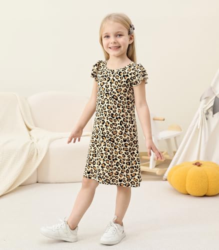 Girl's Casual Dress Toddlers Girl Summer Dresses Ruffle Short Sleeve Playwear Outfit Kids Scoop Neck Sundress4