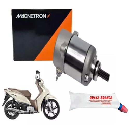 Combo Motor Partida Arranque Biz 125 Es e Ex 2011 a 2021 Original Magnetron e Graxa