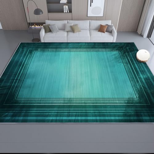 Blue-Green Rugs for Living Room, 160 x 230 cm Washable Area 