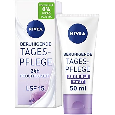 NIVEA Beruhigende Tagespflege 24h Feuchtigkeit LSF 15, parfumfreie Gesichtscreme Cover