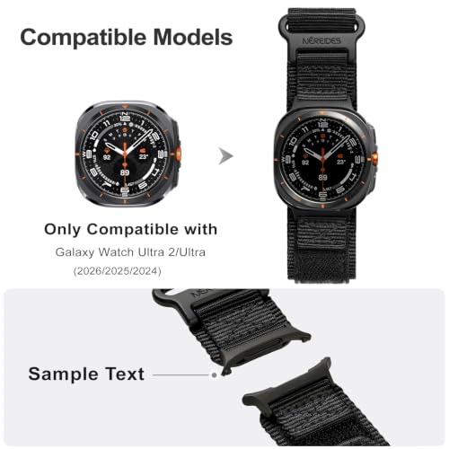 Image of Nereides Compatible with Samsung Galaxy Watch 3 45mm Band, Rugged Nylon Sports Strap with Woven Loop Design, 22mm Tough Replacement Band