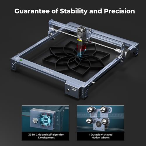 Creality Falcon 10W Laser Engraver Machine, 0.06mm High Precision Laser Engraving Machine 72W Laser Cutter and Engraver Machine for Wood Metal Acrylic Leather, 15.7"×16.3" Workspace