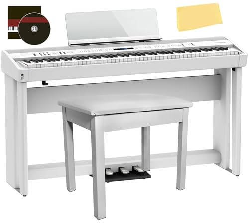 Roland FP-90X 88���f�W�^���s�A�m - �z���C�g �o���h�� KSC-90�X�^���h 3�y�_�����j�b�g �x���` �I�����C�����b�X�� ����DVD �I�[�X�e�B���o�U�[�������z�t��