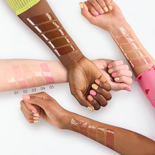 essence JUICY BOMB lip oil set 02 POUT OF PARADISE, Lippenöl-Set aus 5 Shades, tropischer Duft, glänzendes Finish, für gepflegte Lippen, 5×2,4ml