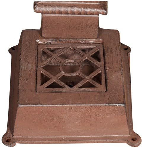 BISCOTTINI Fuente de jardín de columna 77 x 37 x 30 cm - Fuente de hierro fundido acabado envejecido - Fuente de suelo exterior - Fuente de jardín con rejilla de drenaje
