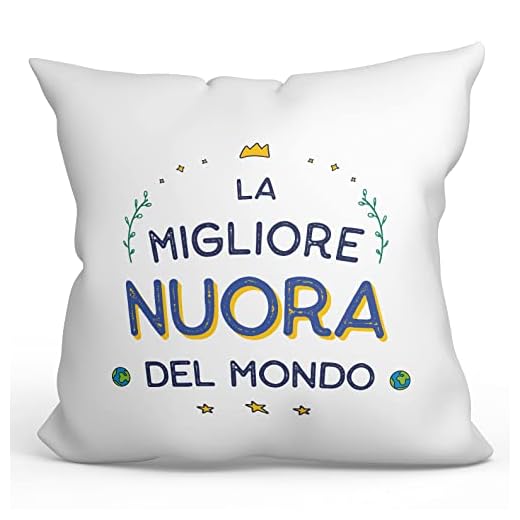 Mugffins Cuscino NUORA - En italiano - Il Miglior del Mondo - Idee Regali Divertenti - Rivestimento e Imbottitura (40x40 cm). Tatto Cotone