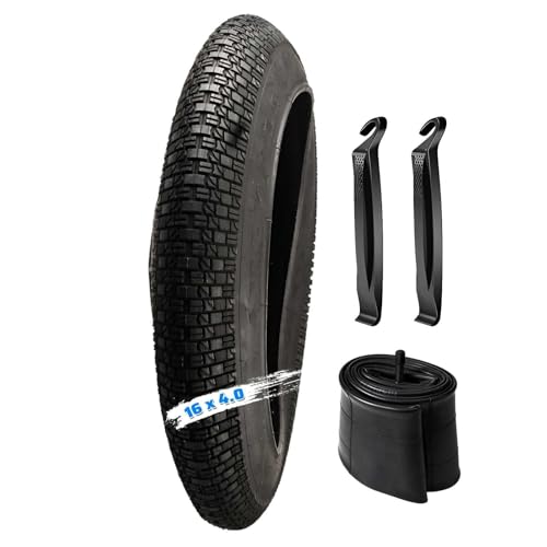 16x4.0 Bike Tire 16x4.0 Fat Tyre Built-in Steel Wire, 16 Inch Bicycle Tire and Inner Tube Set with Tires levers, Compatible with 16x4 City Bike/Mountain