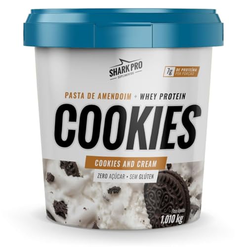Shark Pro Pasta De Amendoim Gourmet Com Whey Protein Cookies And Cream
