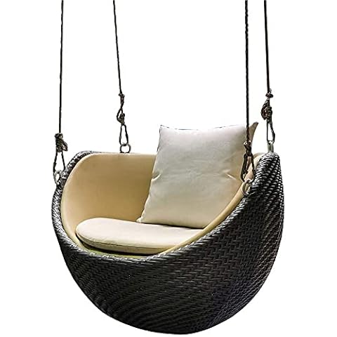 LOXZJYG Hammock Swing Chair, Hanging Cotton Rope Macrame Chairs Cover