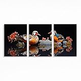 Diamond Painting Canard Mandarine Strass Peindre avec Chiffres Adultes Lot de 3, Oiseaux Diamond Painting 60 x 40 cm pour peintures modernes, salon, chambre à coucher, bureau, cadeau femme