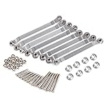 RC Chassis Rod,8 Pcs Metal Chassis Pull Rods Suspension Link Mount for RC Car 1/16 WPL C14 C24 1/12 MN D90 D91 MN40 MN45 MN96 MN99 MN99s Upgrade Par (Silver)