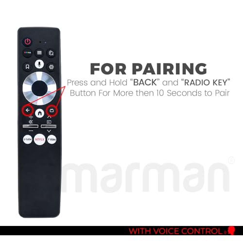 Image of marman Compatible with Haier TV Remote Control HTR-U29A Model Suitable for Smart 4K Full HD Ultra HD QLED Android Television with Bluetooth Voice Command and Google Assistant - Paring Must !