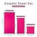 COZYART Hot Pink Bath Towel Set, Turkish Cotton Hotel Large Towel Bulk for Bathroom, Thick Bathroom Sets of 6 with 2 Bath Towels, 2 Hand Towels, 2 Washcloths, 650 GSM