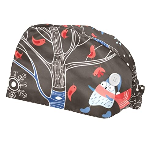 Casquette chapeaux de travail unisexes imprimé arbres de neige lot de 2 pièces pour homme femme